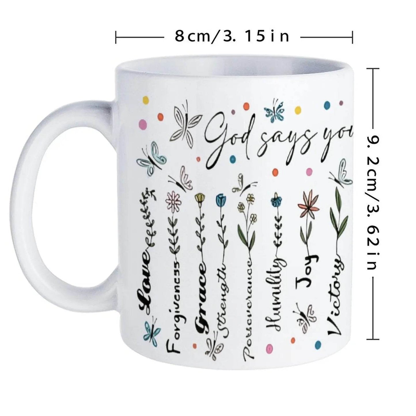God Says You Are Wall Stickers Ceramic Coffee Mug Bible Verse Coffee Travel Mug, 330ml Ceramic Mug - Loft&Timber