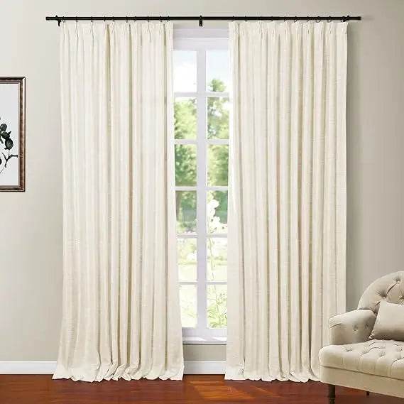Polyester Linen Blackout Ivory Curtain - Loft&Timber