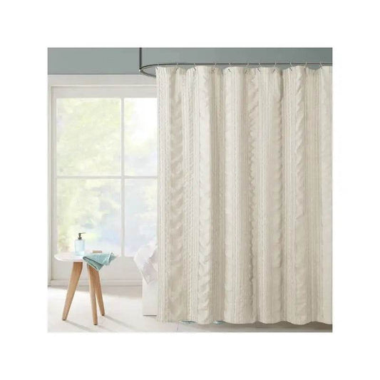 Striped Tufted Shower Curtain, 72x72 Inch - Loft&Timber