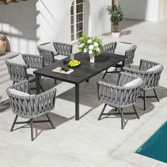 7-Piece Outdoor Dining Set; Patio Furniture - Loft&Timber