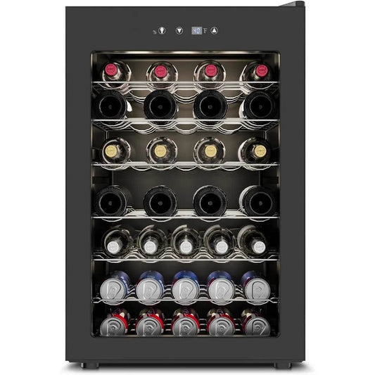 Wine Cooler Refrigerator - 45 Bottle Mini Wine Fridge with Glass Door