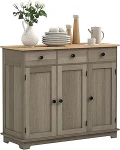 55" Modern Sideboard Buffet with 2 Doors, 2 Drawers, & 2 Shelves - Loft&Timber