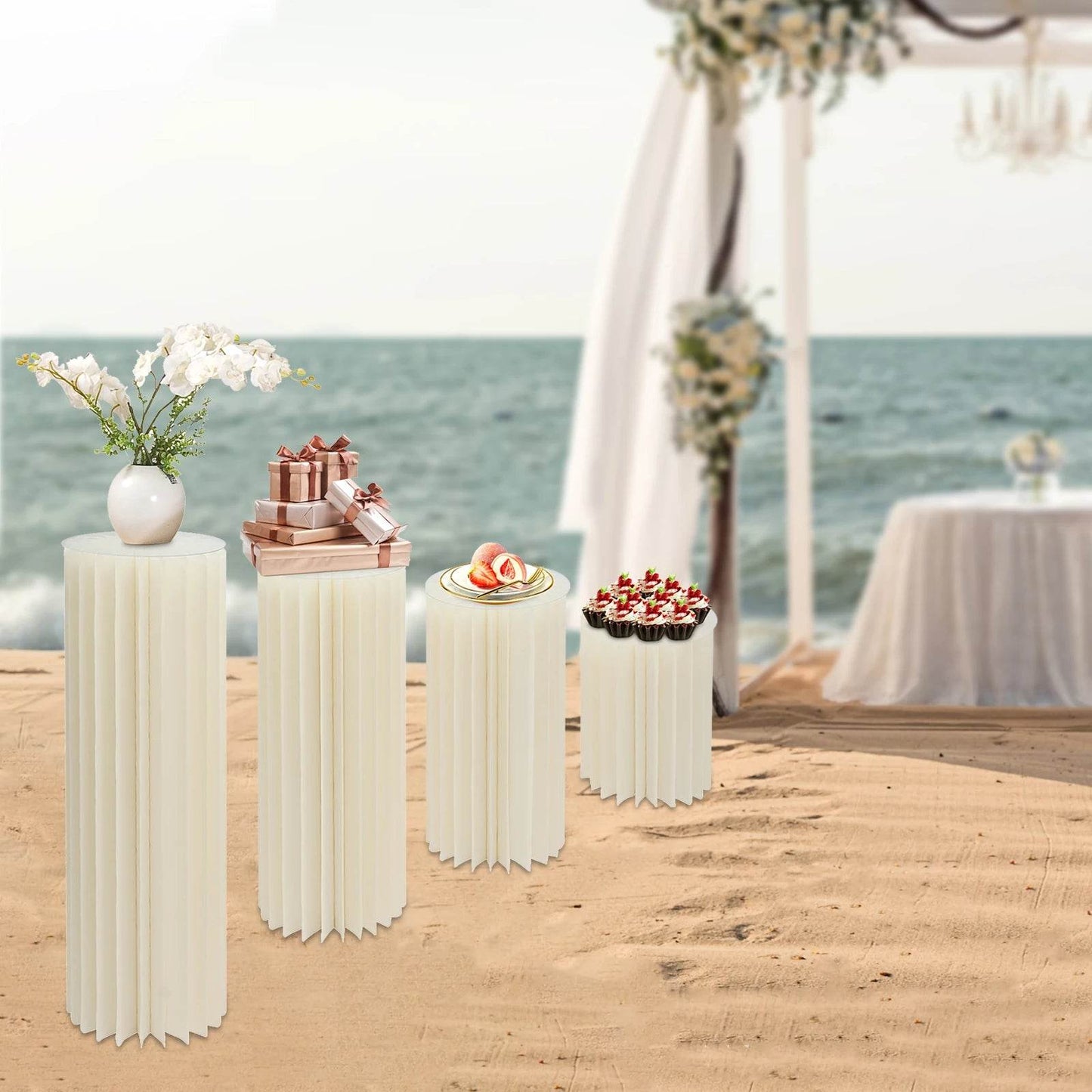 4Pcs Foldable Cardboard Flower or cake Stand (40+60+80+100cm) - Loft&Timber