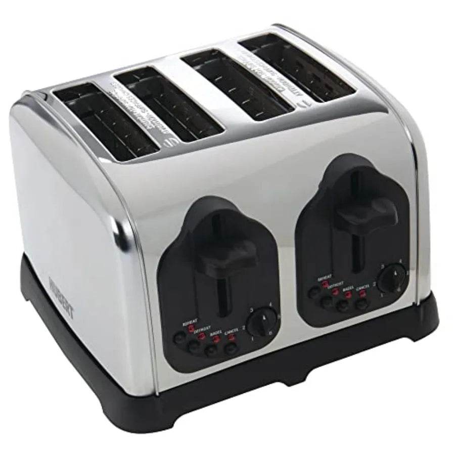 4 Slot Toaster with Adjustable Browning Control and Durable Stainless