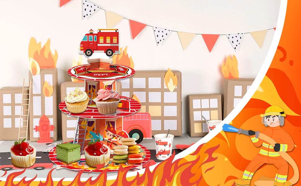 Firefighter Party Decoration Cupcake Stand - Loft&Timber