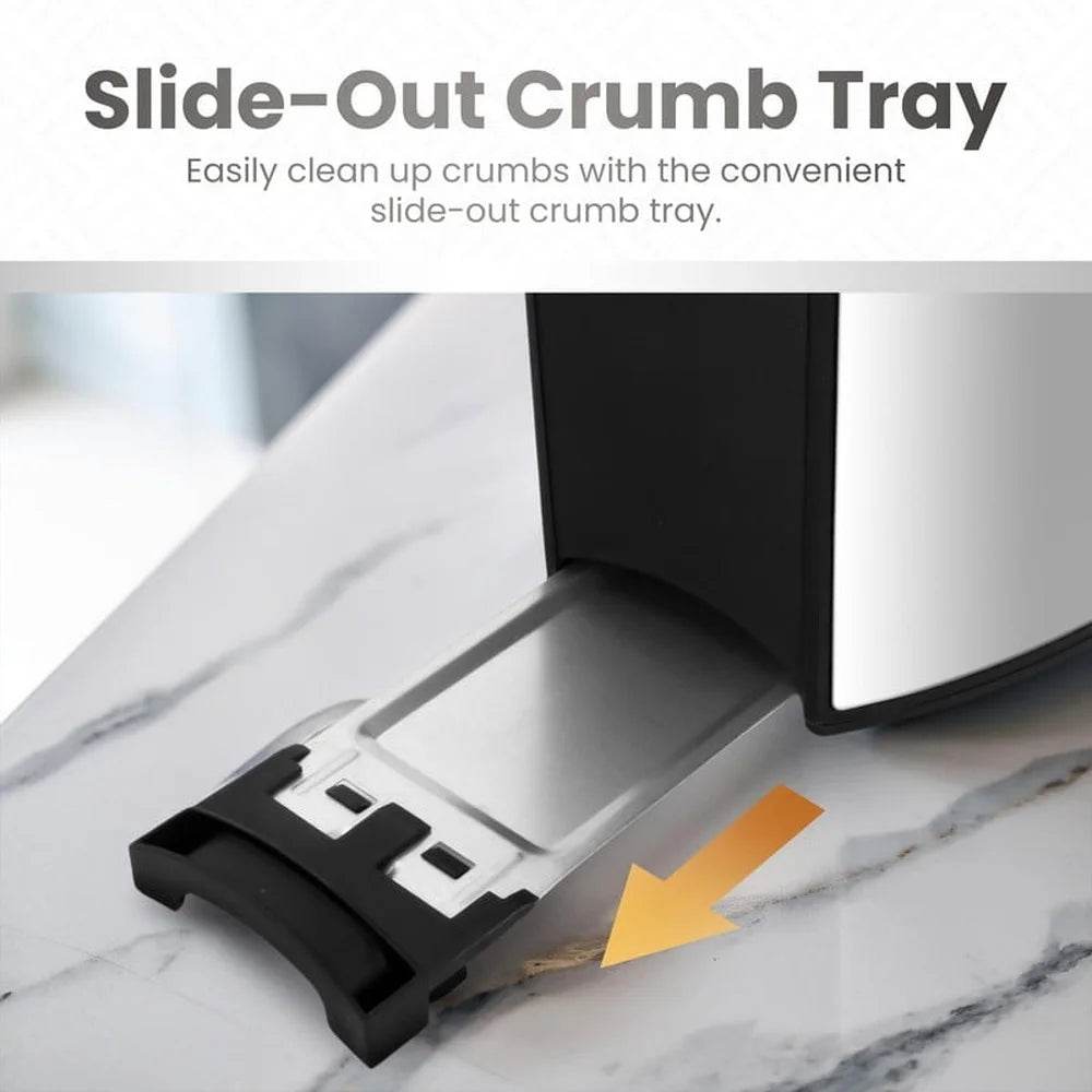 Stainless Steel 2 Slice Toaster with Extra Wide Slots Bagel Function - Loft&Timber