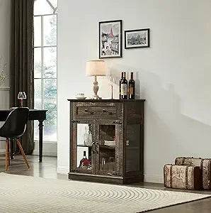 58'' Accent Buffet Credenza with 2 Glass Doors - Loft&Timber