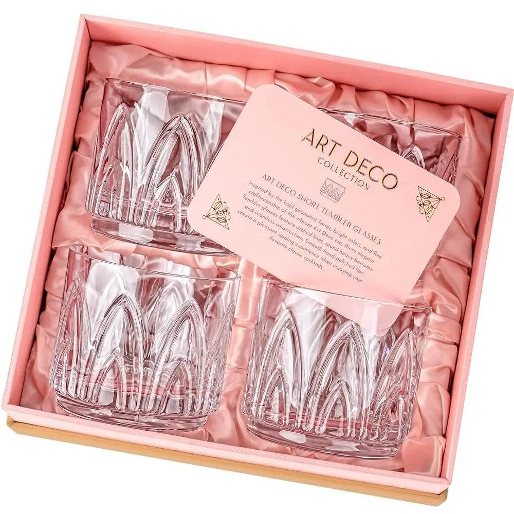 Vintage Art D Crystal Lowball Cocktail Glasses, Set Of 4 - Loft&Timber