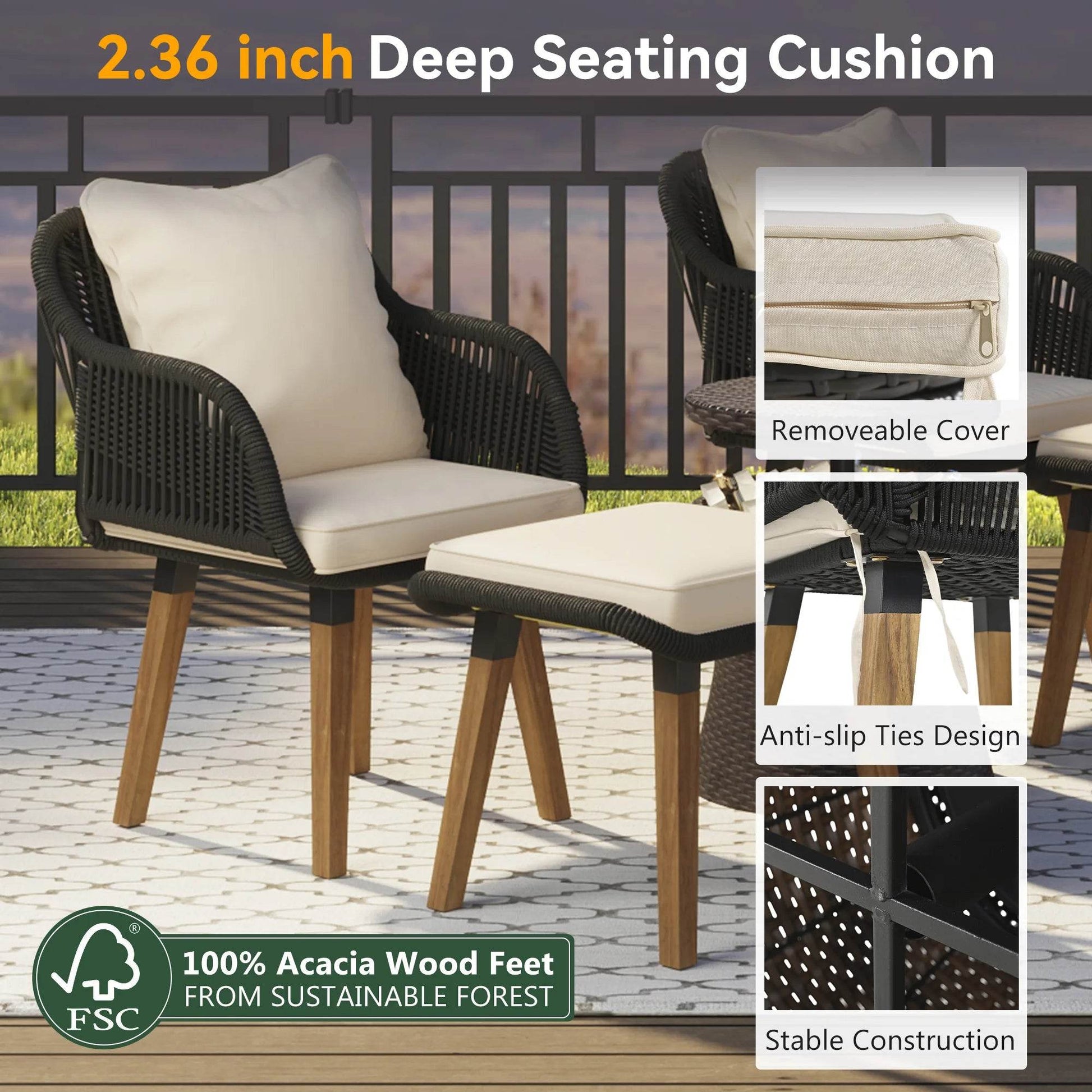 5 Pieces Outdoor Patio Furniture Set - Loft&Timber