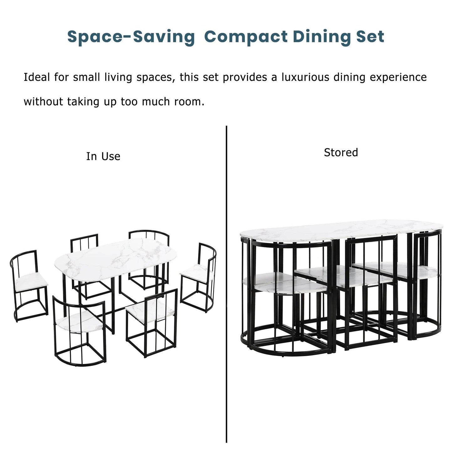 TOPMAX Modern 7-Piece Dining Table Set - Loft&Timber