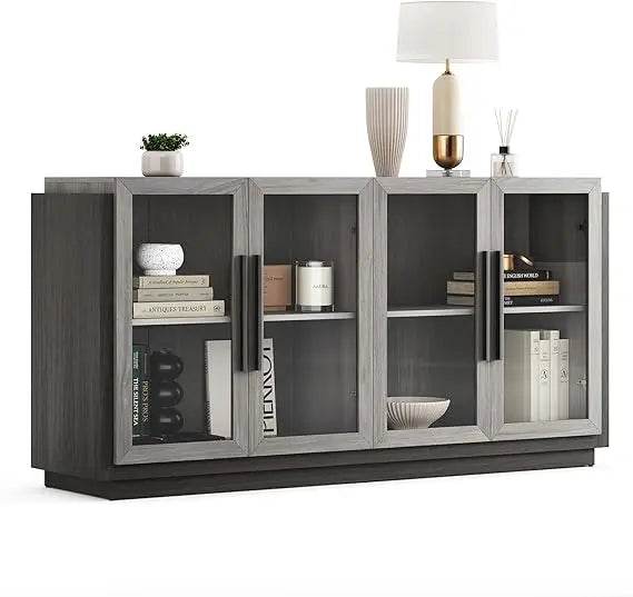Sideboard Cabinet, Modern Wood & Glass - Loft&Timber