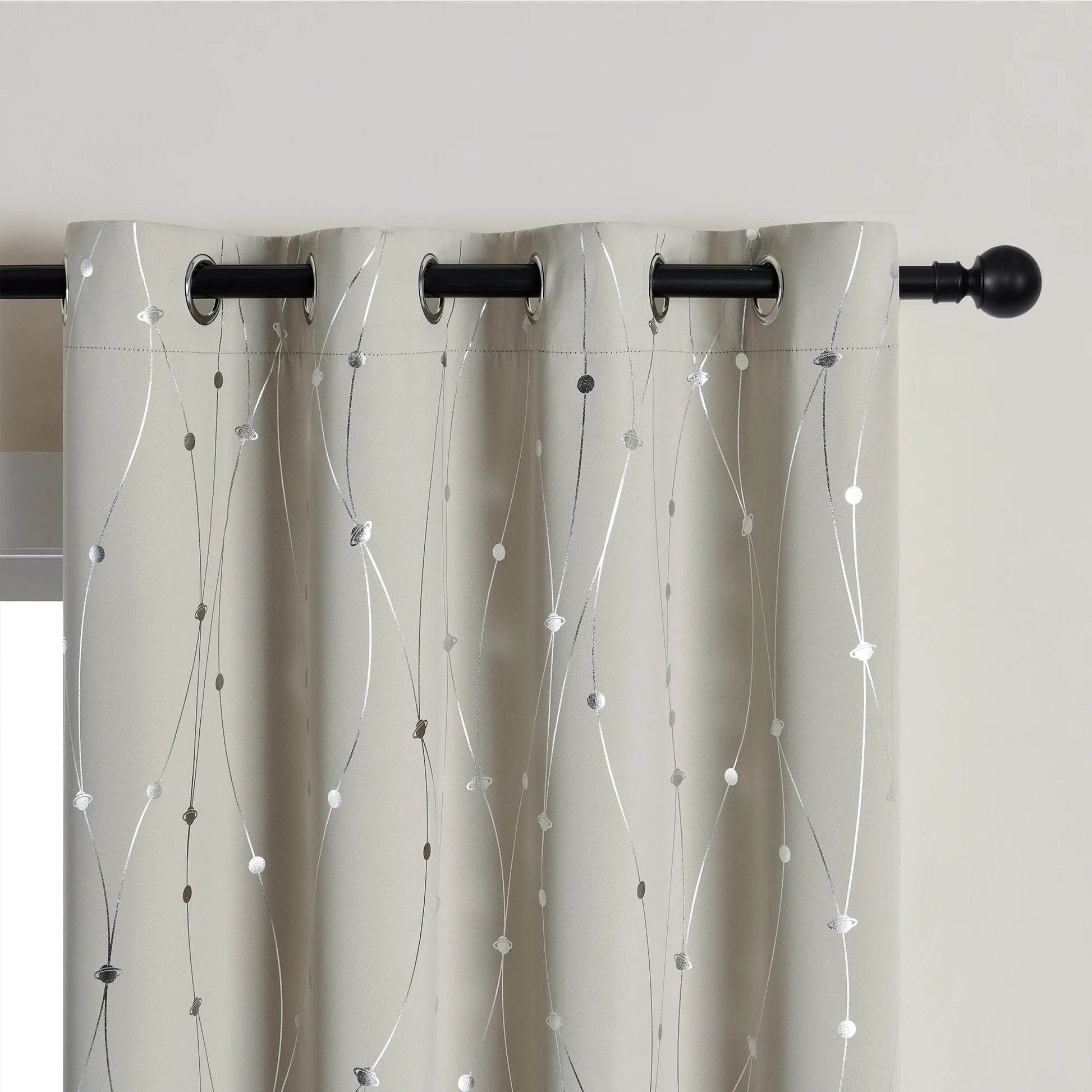 Pack Of 2 Sliver Print Blackout Curtains - Loft&Timber