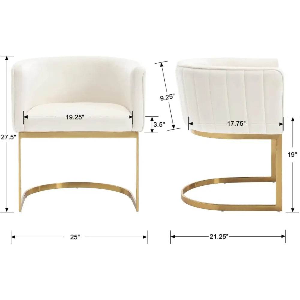 Dining Chairs Set of 4, Velvet with Metal Frame - Loft&Timber