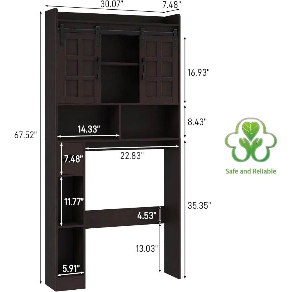 rustic over-the-commode storage with sliding doors for bathroom space efficiency - Loft&Timber