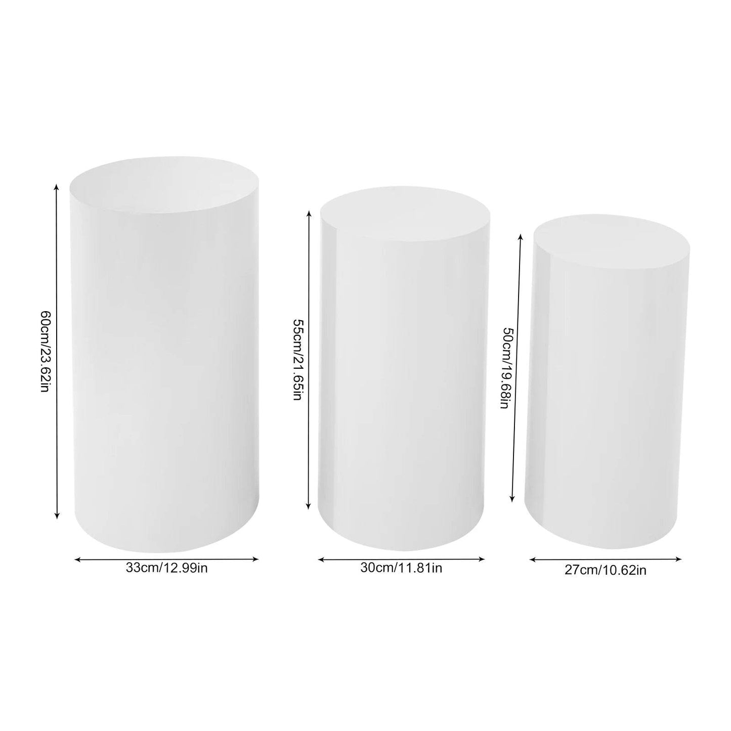 3 Pcs Round Cylinder Pedestal Stand - Loft&Timber