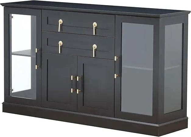 58'' Accent Buffet Credenza with 2 Glass Doors - Loft&Timber