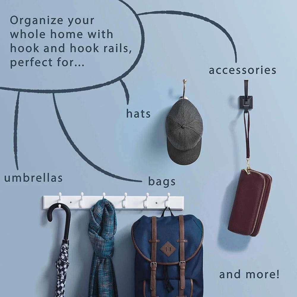 Acrylic Facets Design Coat and Hat Hook Satin Nickel Clear Wall Mount Pack of 2 Decorative Organizer Home Foyers Hallways - Loft&Timber