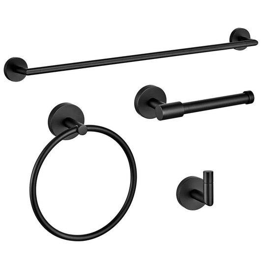 4-Piece Bathroom Accessory Set Matte Black - Loft&Timber