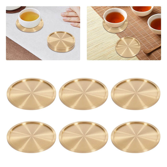 Heavy Brass Coasters for Drinks 6-Pack - Loft&Timber