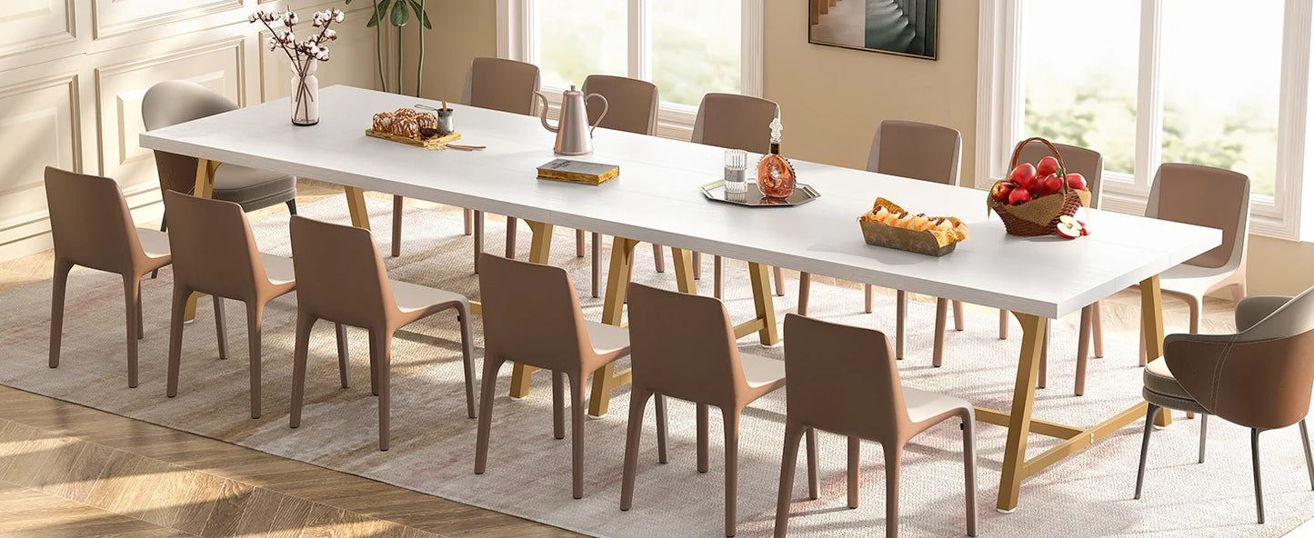 Tribesigns Dining Table for 8 People, 70.87" Rectangular Wood Kitchen Table - Loft&Timber