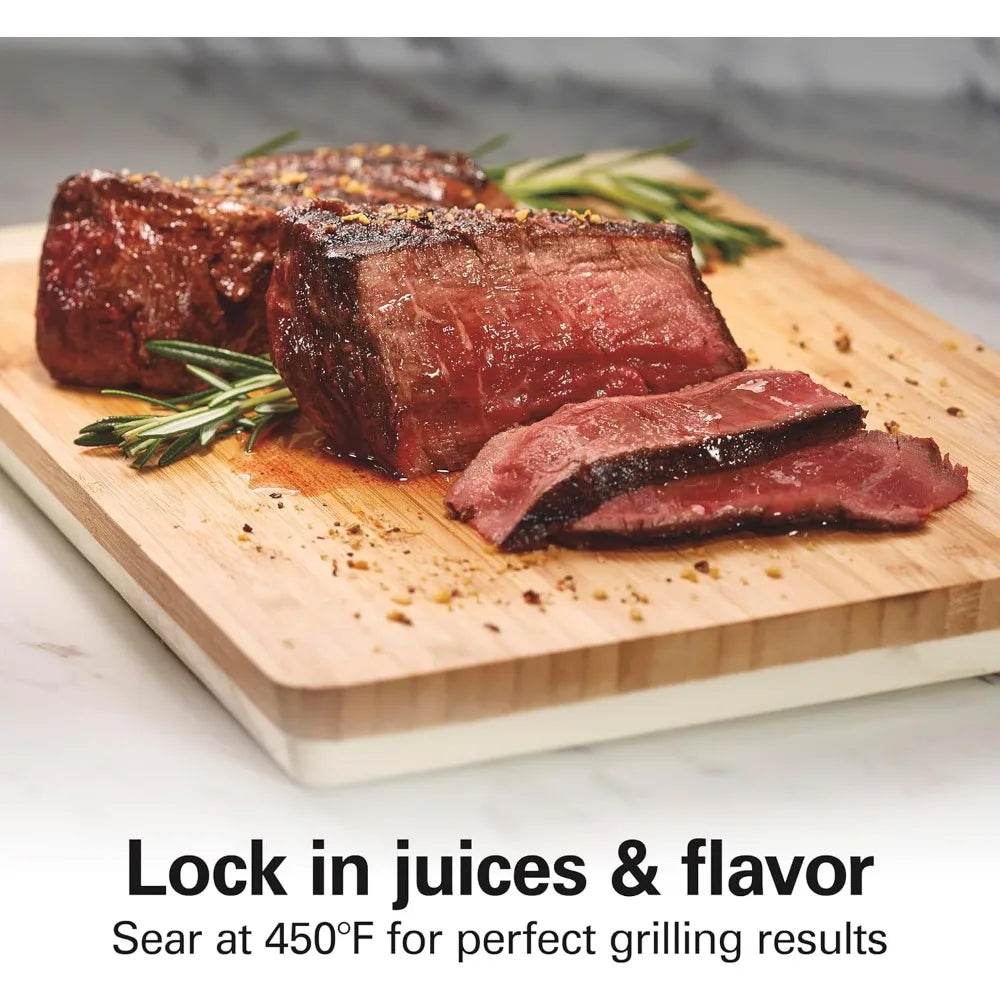 Hamilton Beach Electric Indoor Searing Grill with Viewing Window & Adjustable Temperature Control to 450F - Loft&Timber