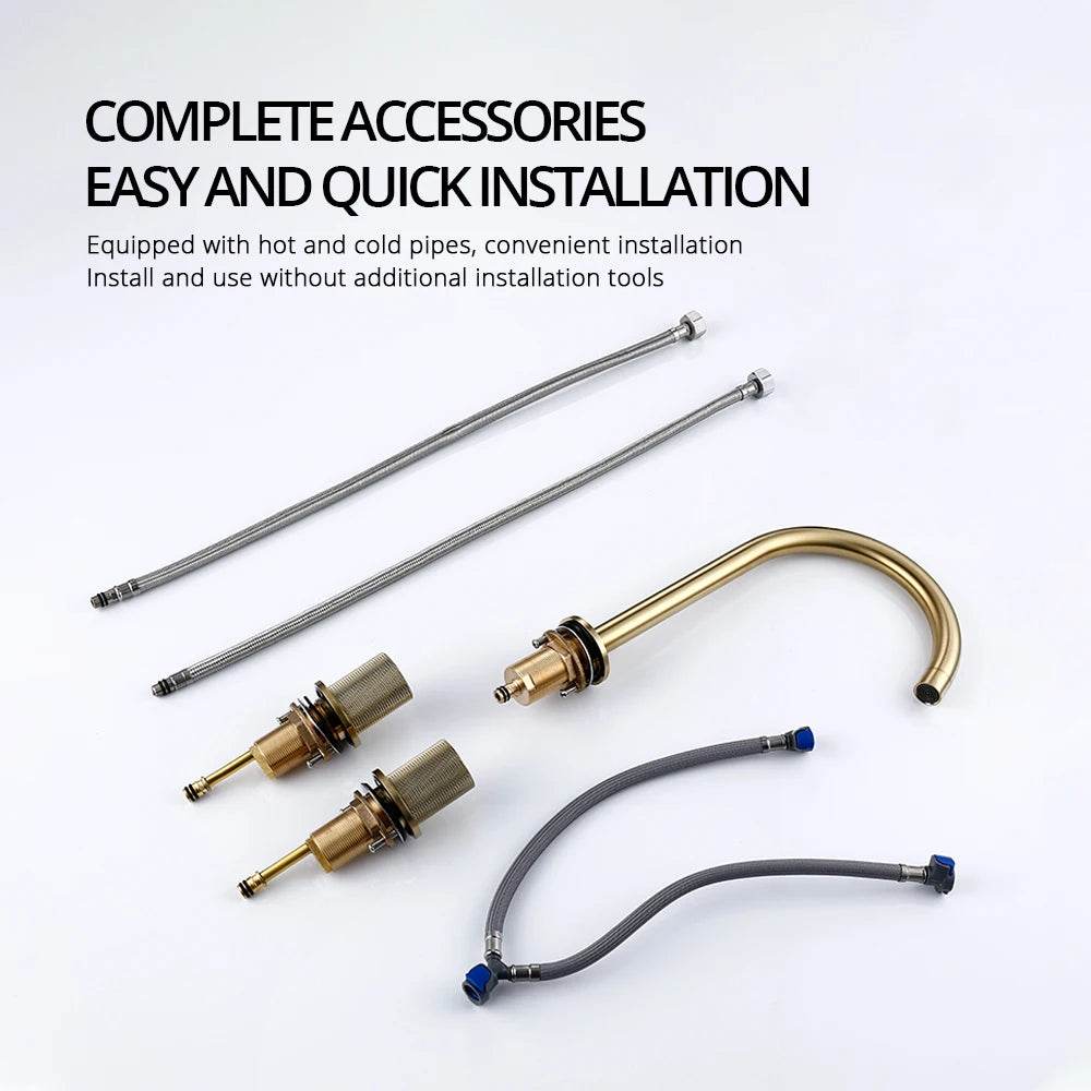 Brushed Gold Basin Faucet - Loft&Timber