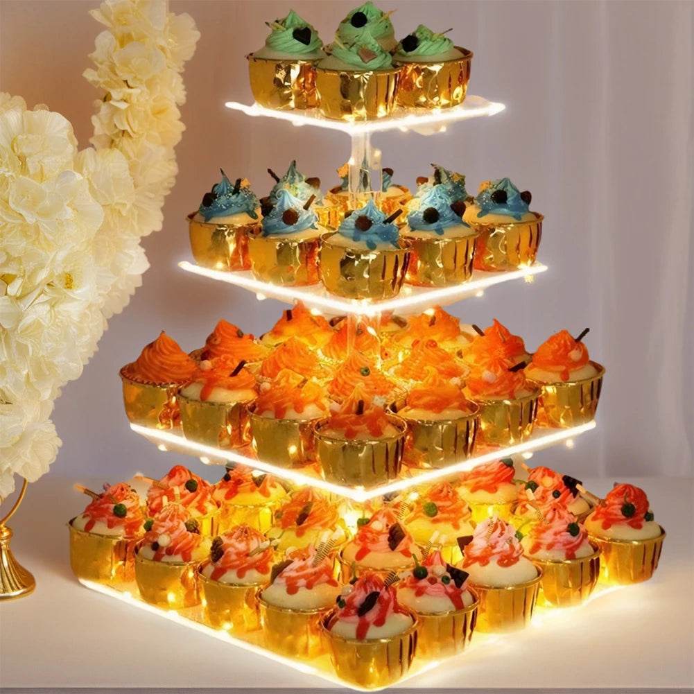 3/4 Tier Acrylic Cupcake Display Stand - Loft&Timber