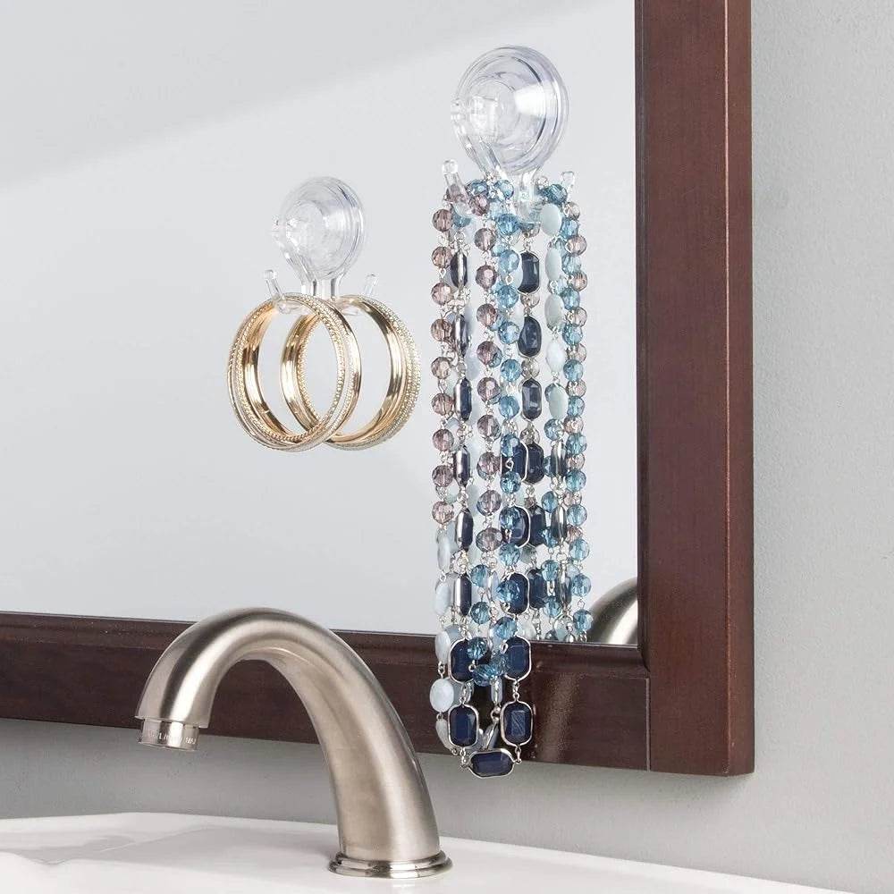 Suction Cup Bathroom Hooks Set of 2 Clear - Loft&Timber