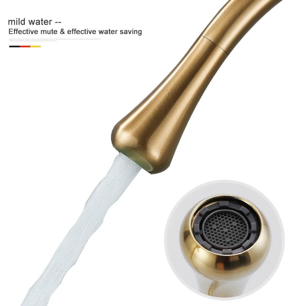 Brushed Gold Basin Faucet - Loft&Timber