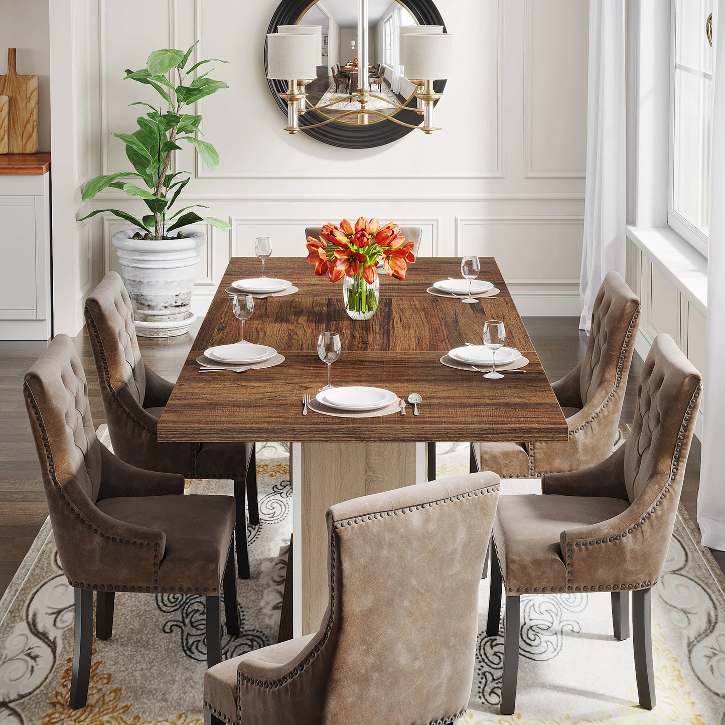 Tribesigns 55" Rectangular Dining Table for 4 to 6 - Loft&Timber