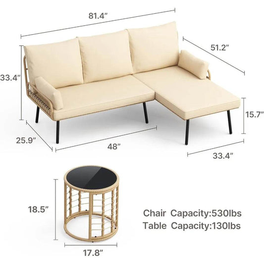 3-Piece Outdoor Patio Furniture Set - Loft&Timber