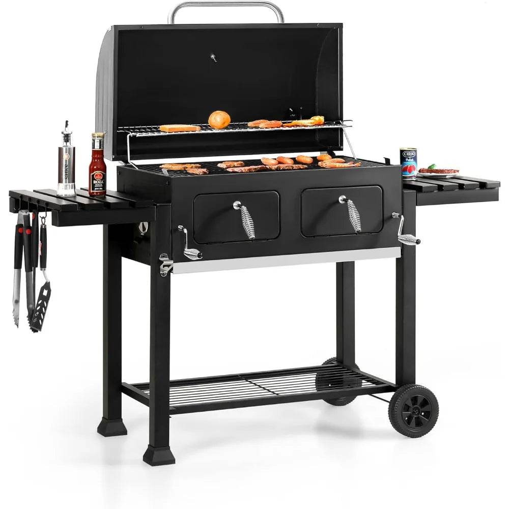 Sophia & William Extra Large Charcoal BBQ Grills with 794 SQ.IN. Cooking Area, Heavy Duty Outdoor Barbecue Grill with 2 Individu - Loft&Timber