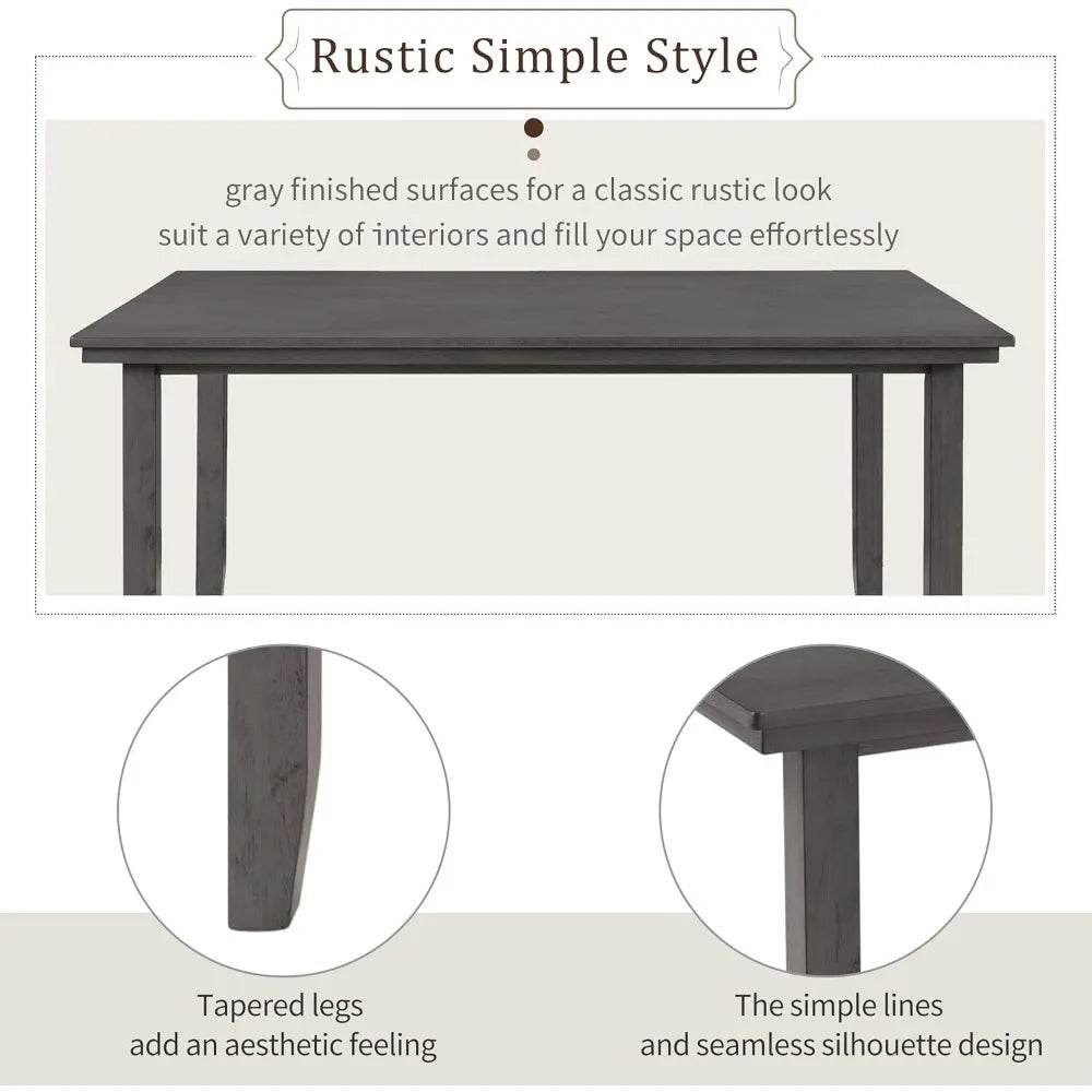 Wood 6-Piece Dining Table Set - Loft&Timber