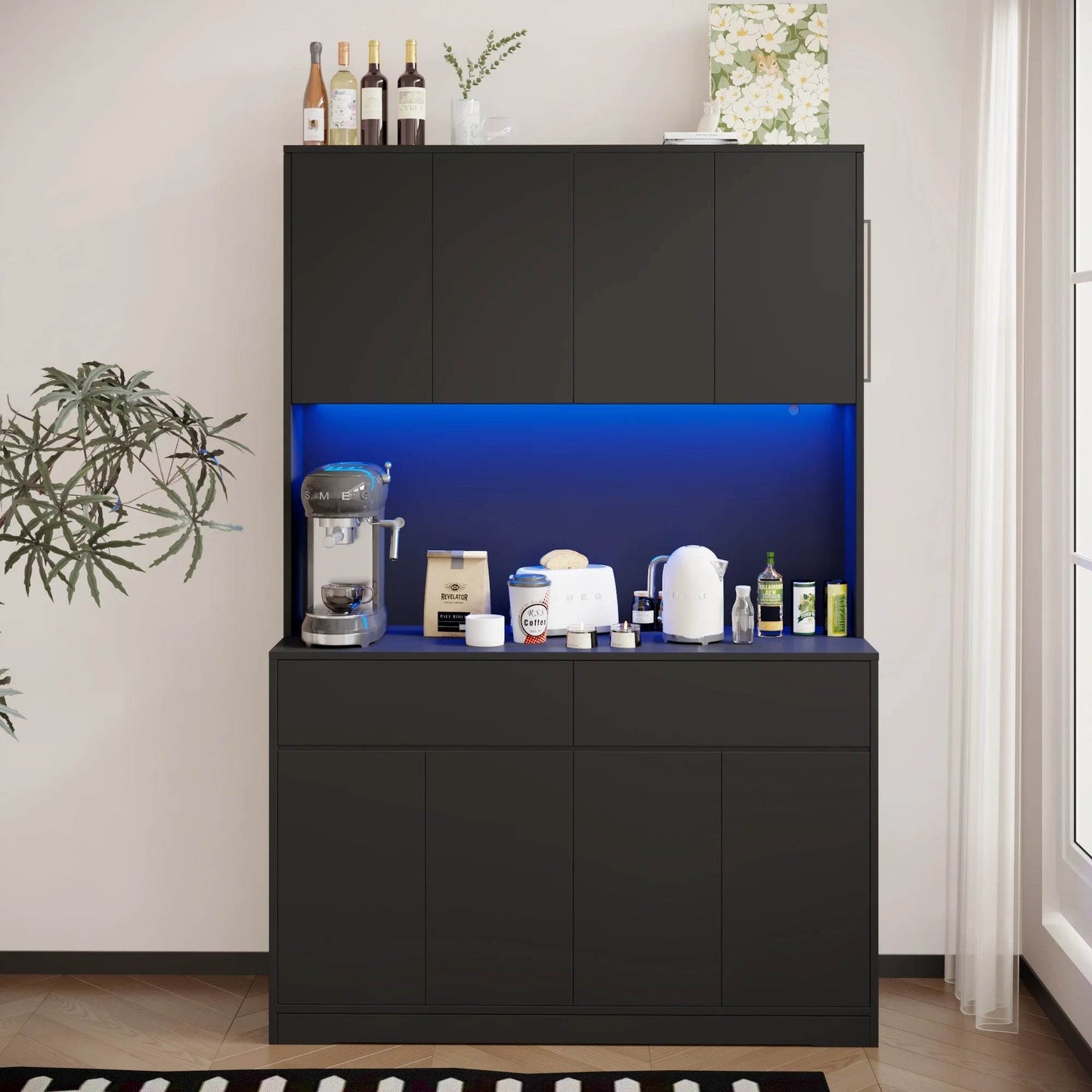 71'' Tall Kitchen Pantry with LED Lights - Loft&Timber