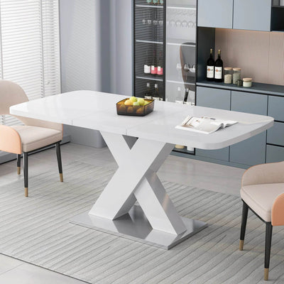 Square Dining Table, White Table Top - Loft&Timber