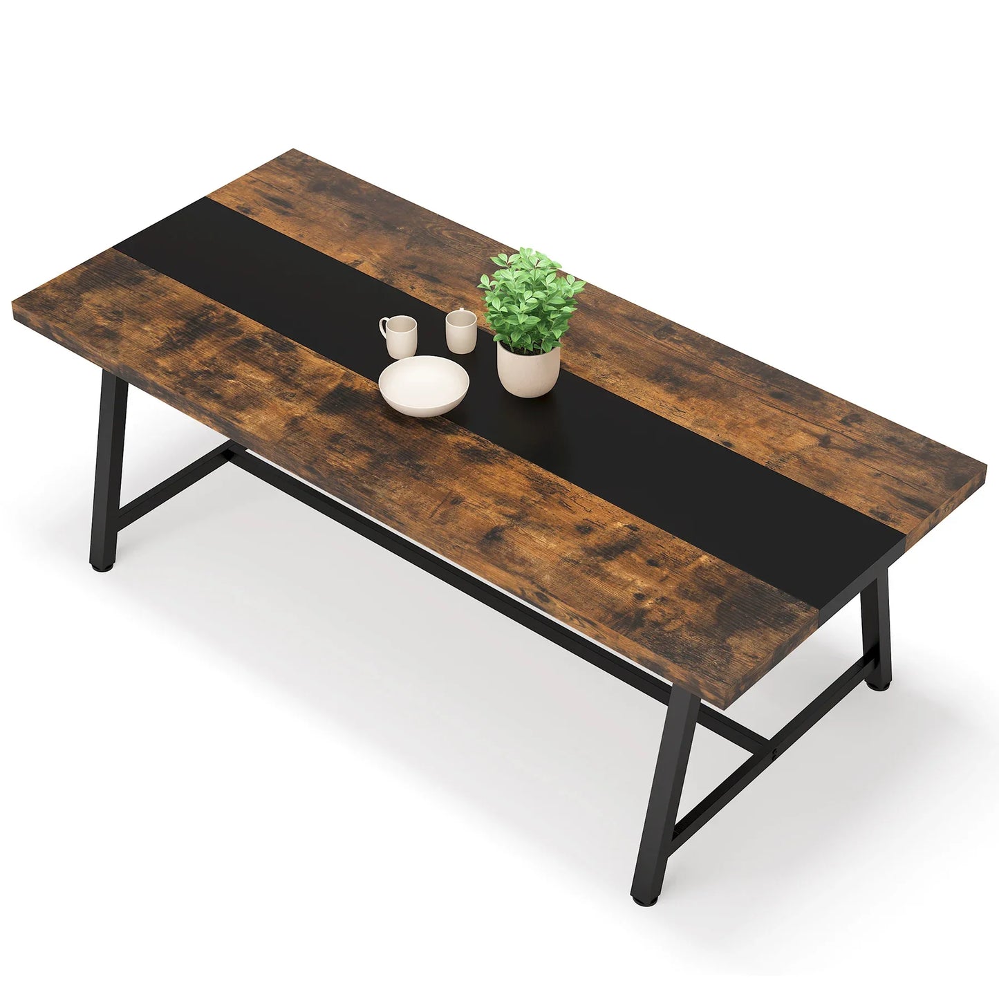 Tribesigns Dining Table for 8 People, 70.87" Rectangular Wood Kitchen Table - Loft&Timber