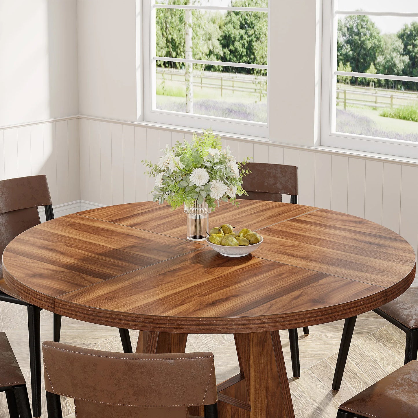 Tribesigns Round Dining Table for 4, 47" - Loft&Timber