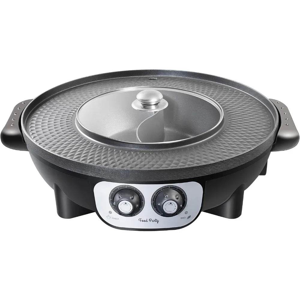 Electric 2-in-1 Hot Pot and Grill Combo: Smokeless, 110V, 1700W - Loft&Timber