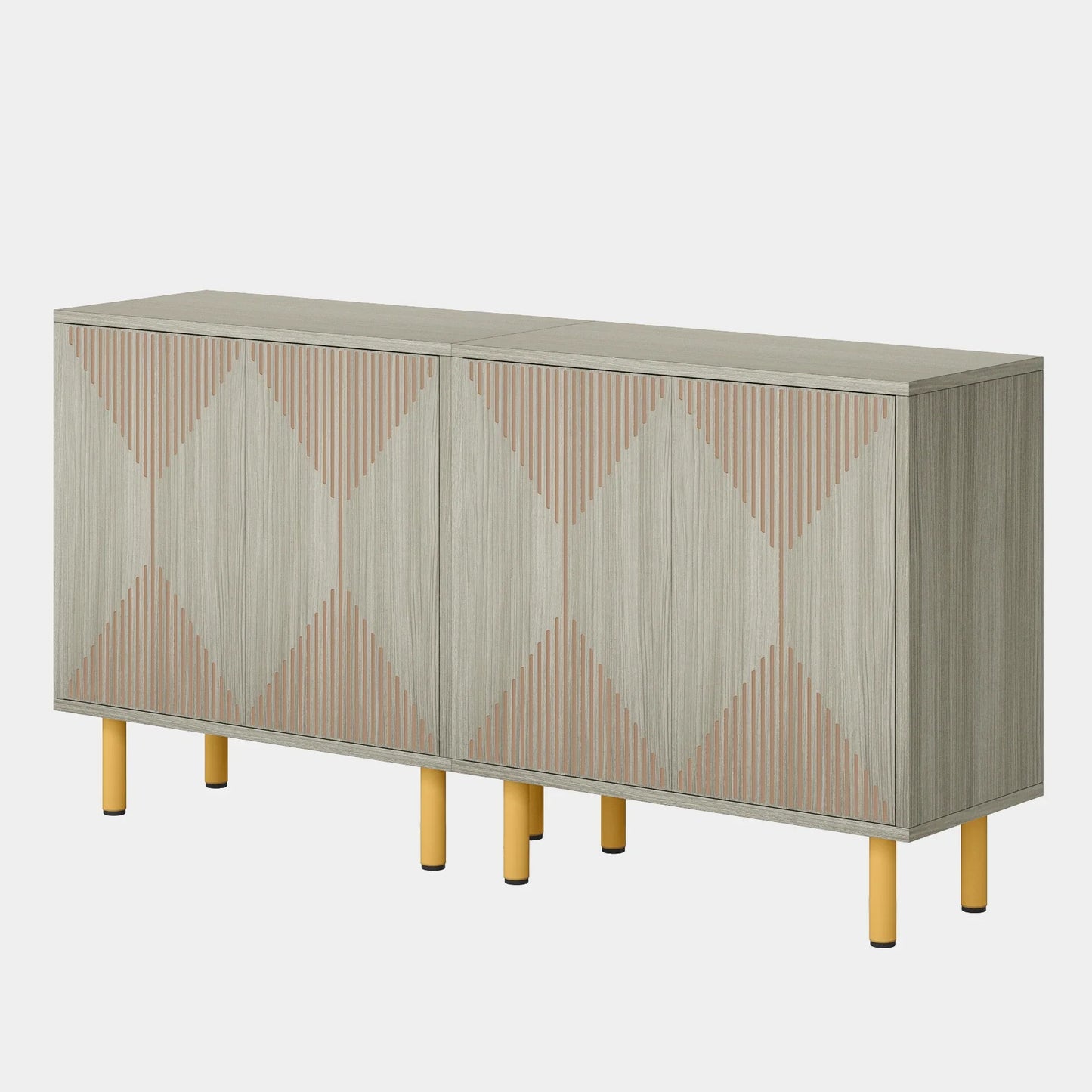 59" Tribesigns Modern Natural Storage Cabinet; Freestanding Floor Cabinet - Loft&Timber
