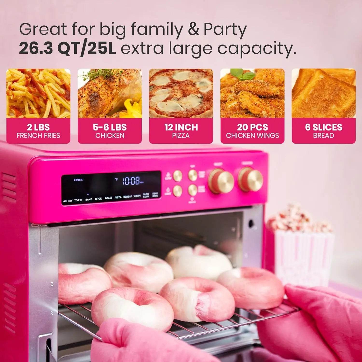 Limited Edition Happy Pink Infrared Heating Air Fryer - Loft&Timber