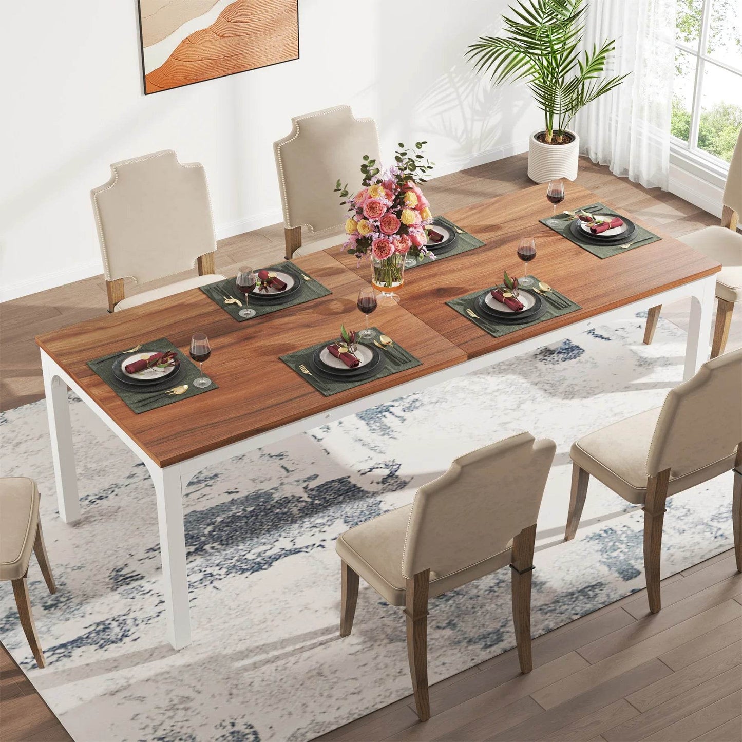 Tribesigns Dining Table for 6-8 People, 200cm - Loft&Timber