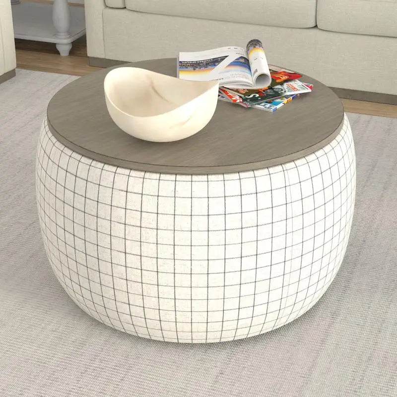 White Storage Ottoman - Loft&Timber