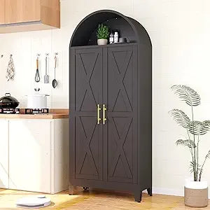 73" H Metal Tall Arched Pantry Cabinet - Loft&Timber