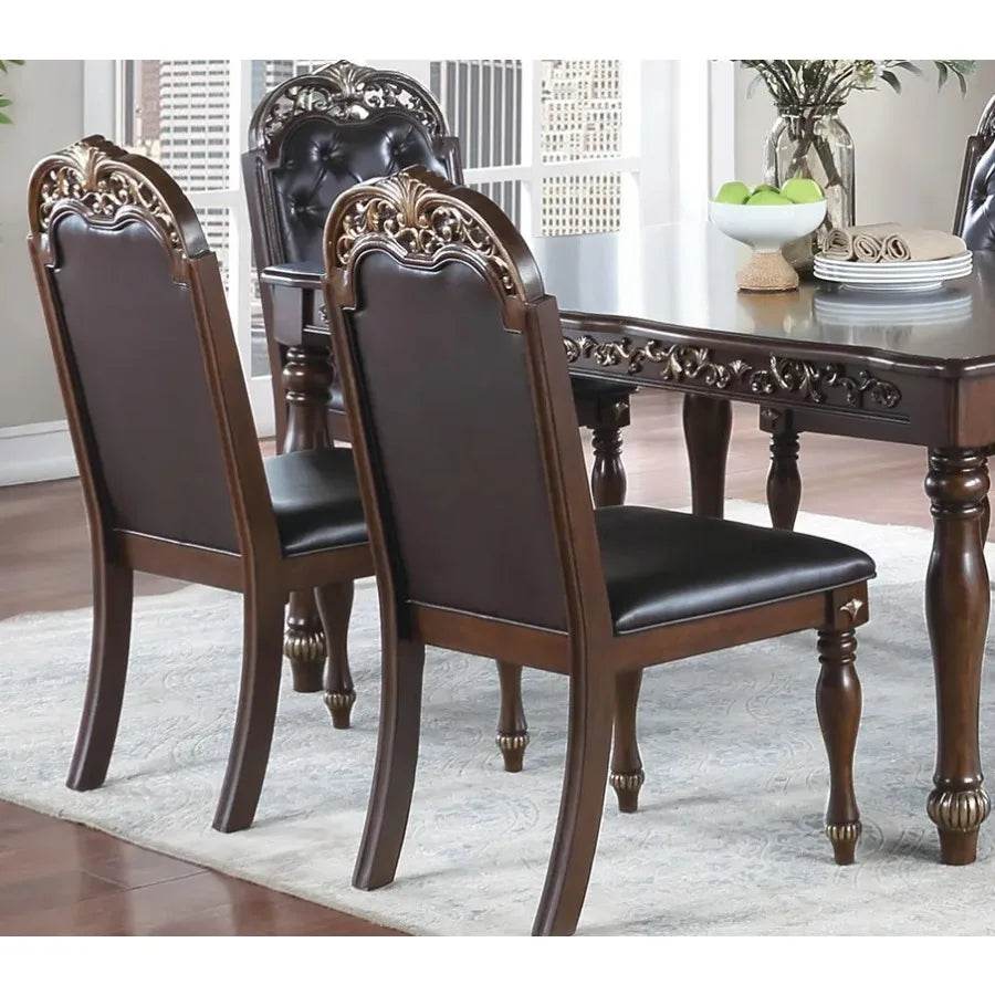 Formal Set of 2 Side Chairs Brown - Loft&Timber