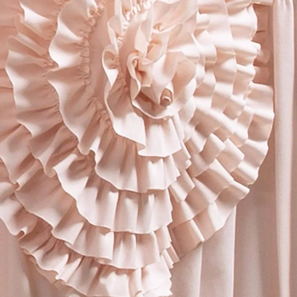 Serena 72 Wide x 72 Long Ruffled Shower Curtain in Blush Pink - Loft&Timber