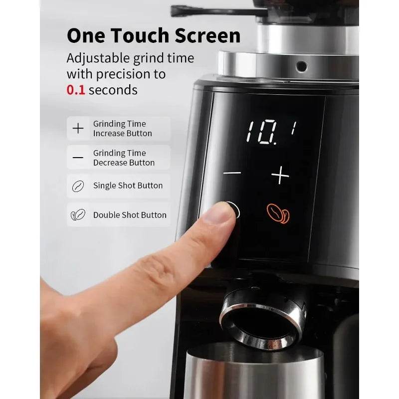 100 Grind Settings and All-Metal Chamber Coffee Bean Grinder Professional 64mm Burr Coffee Grinde - Loft&Timber