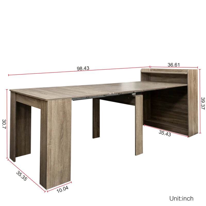 Modern Extendable Dining Table with Storage - Loft&Timber