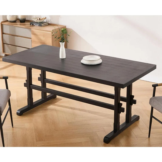 Solid Wood Dining Table for 4-6 People, 70" Large Kitchen Table - Loft&Timber