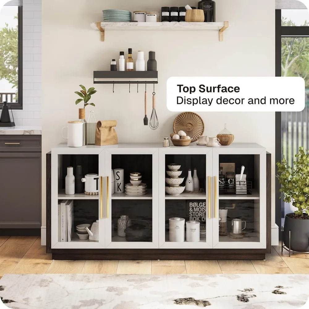Sideboard Cabinet, Modern Wood & Glass - Loft&Timber