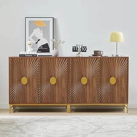 Sideboard Buffet Cabinet Set of 2 with 2 Doors and Adjustable Shelves - Loft&Timber